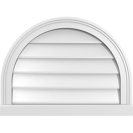 Ekena Millwork Round Top Surface Mount PVC Gable Vent w/ 2"W x 2"P Brickmould Sill Frame, 24"W x 18"H GVPRT24X1803SN